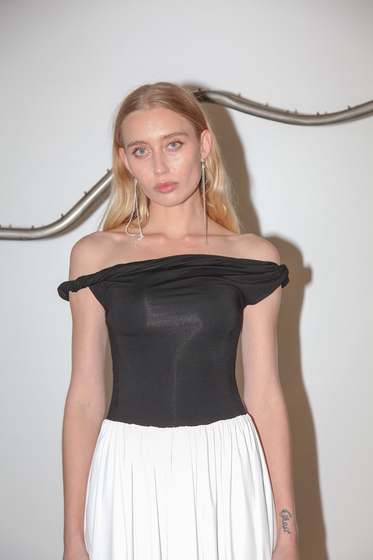 Studio 107 Mixed Media Dress in Black & White