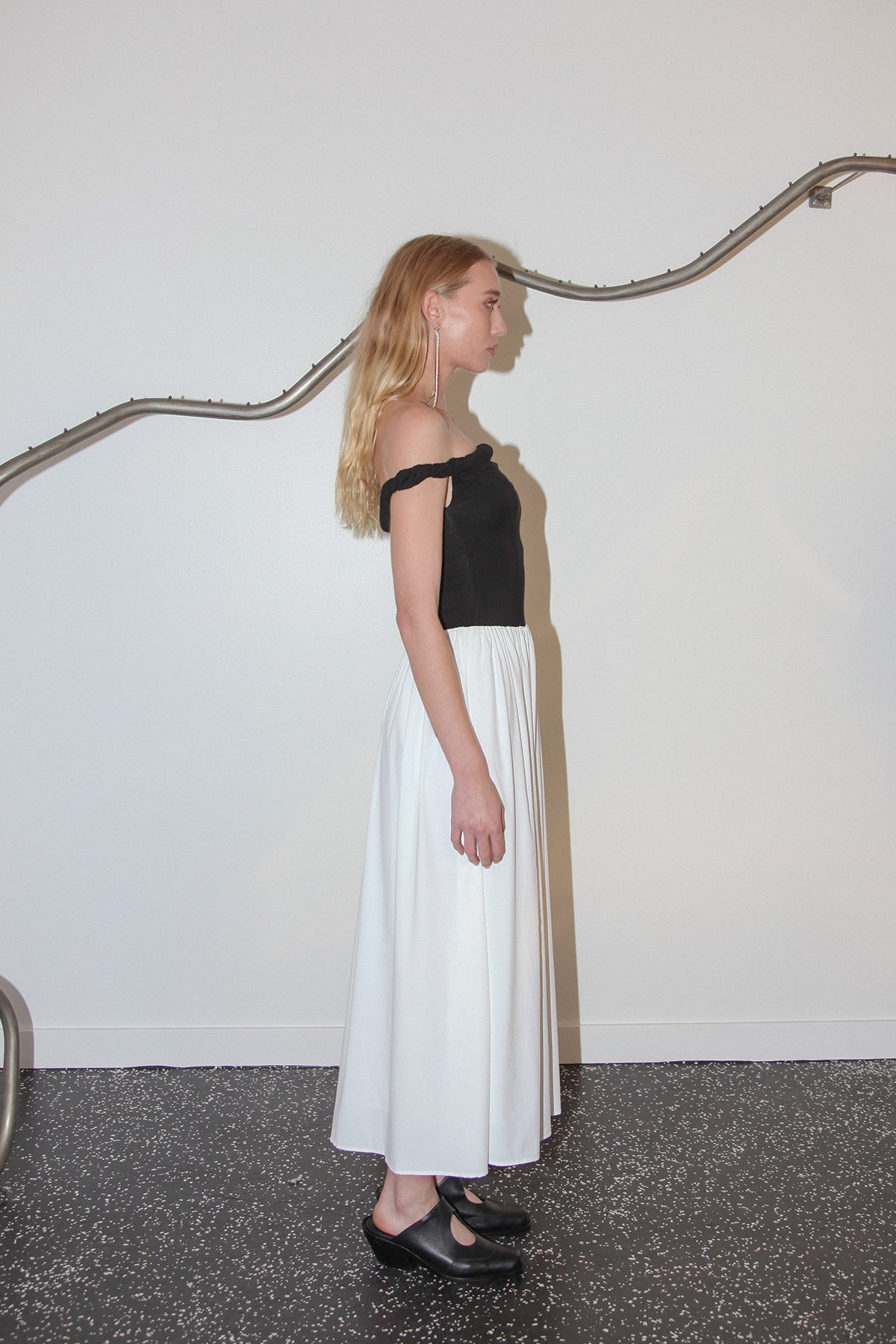 Studio 107 Mixed Media Dress in Black & White