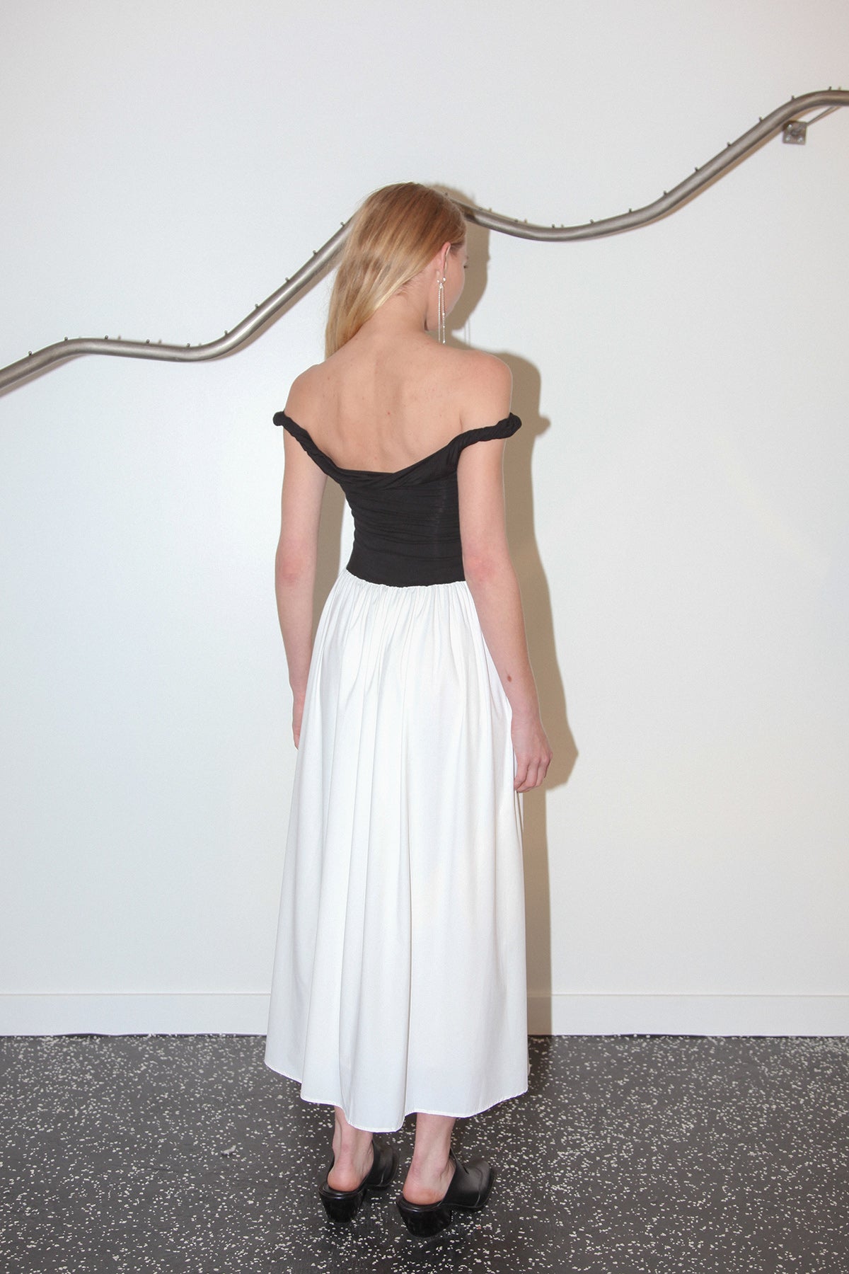 Studio 107 Mixed Media Dress in Black & White