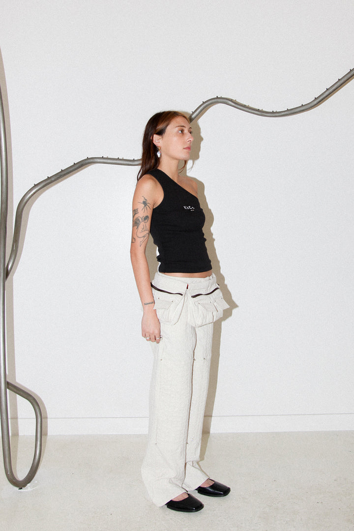 Quilted Utility Belt in Ecru