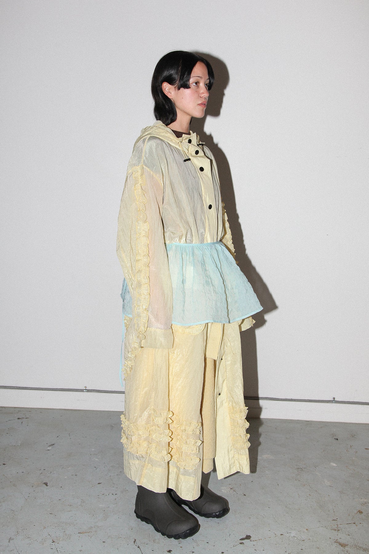 Bubble Peplum Apron in Sky