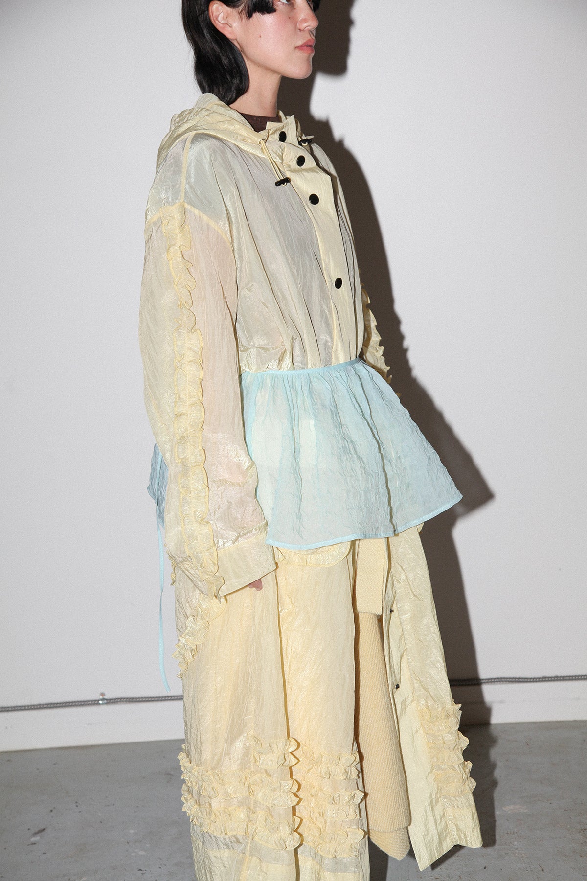 Bubble Peplum Apron in Sky