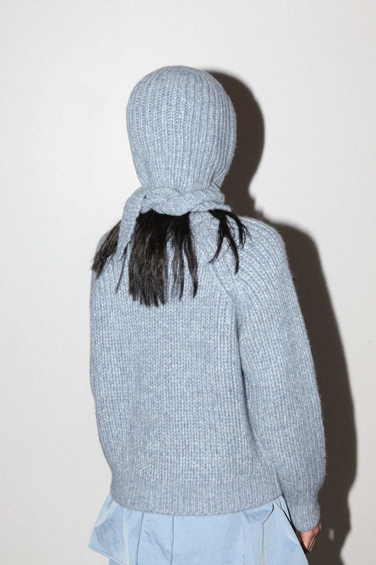 Polar Bonnet Scarf in Marled Sky