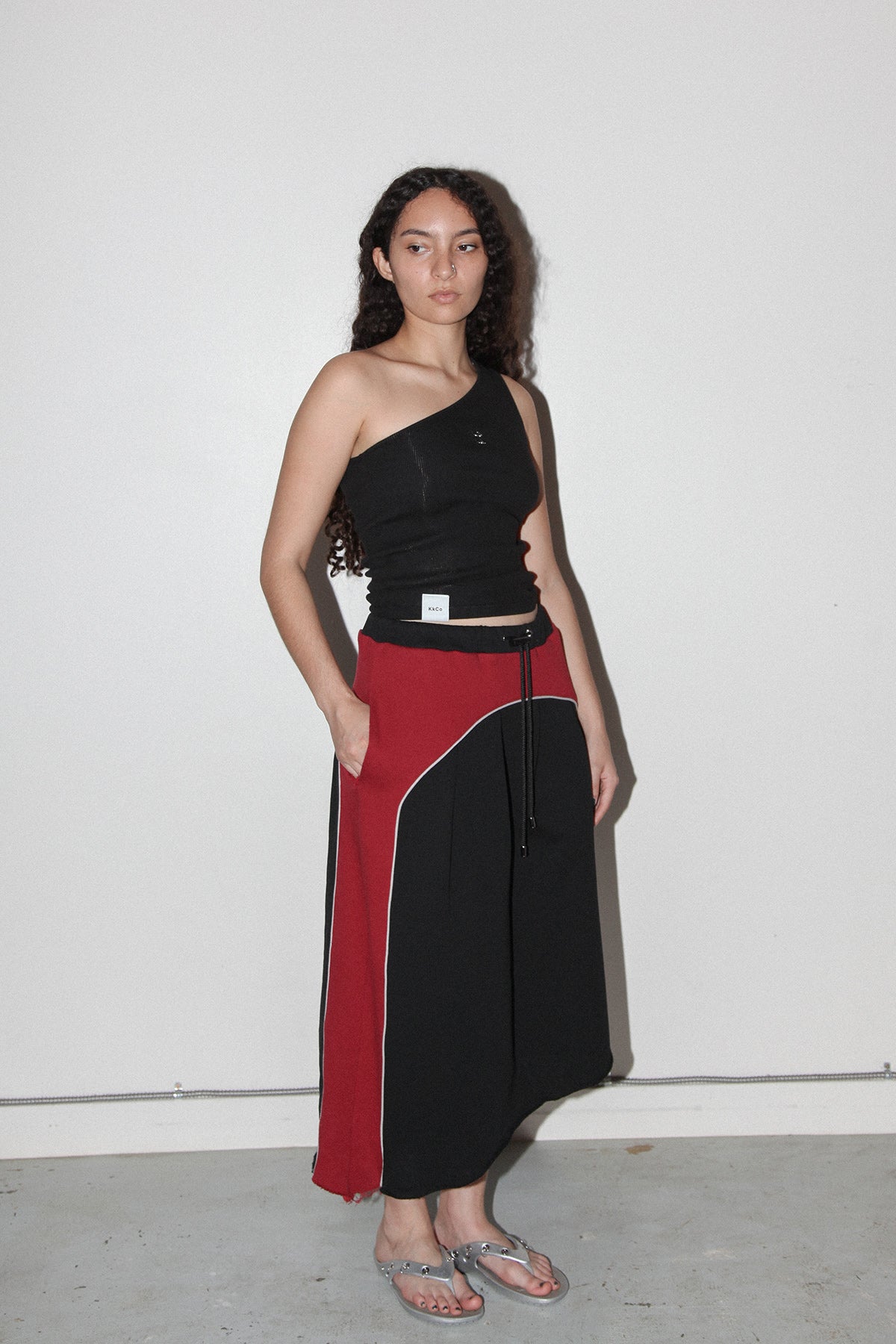 Organic Pleat Skirt in Onyx