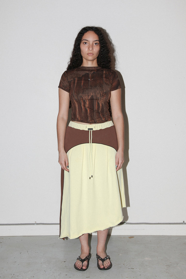 Organic Pleat Skirt in Lemon