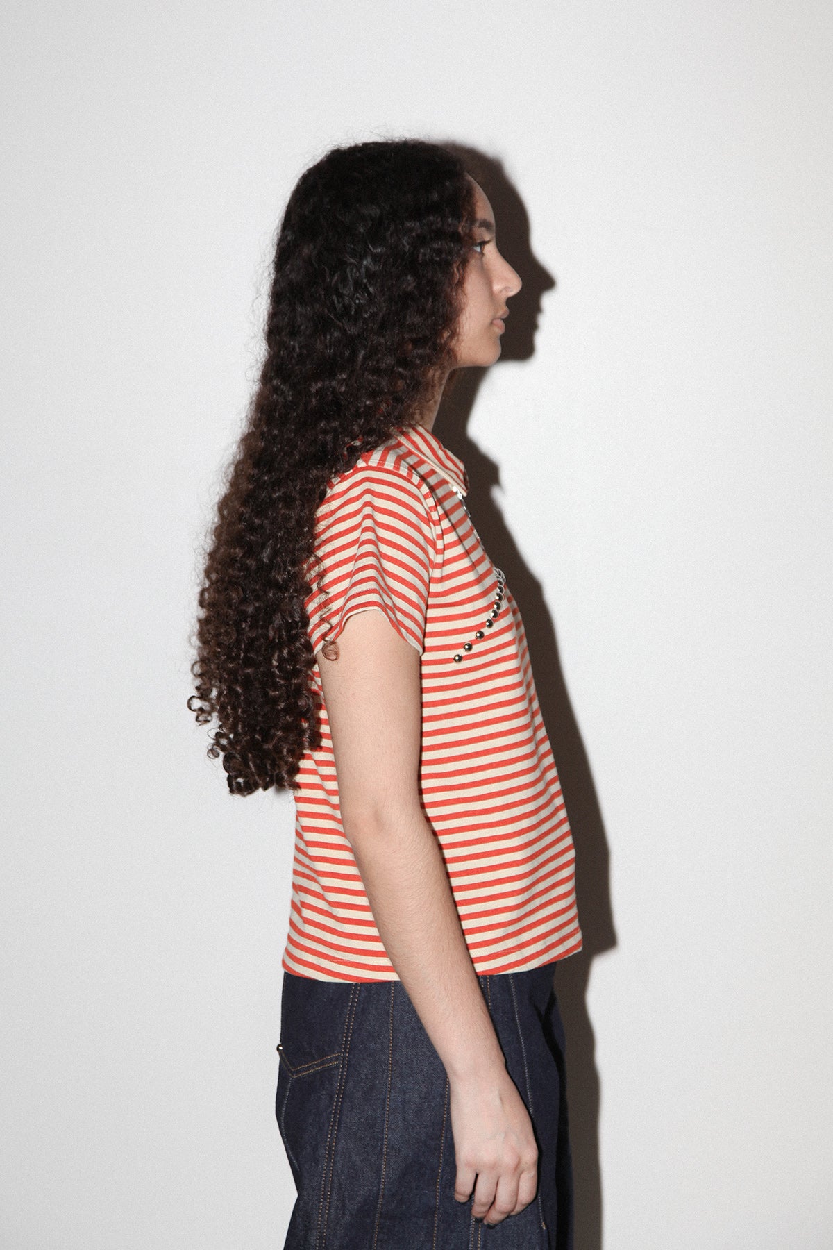 Rivet Polo in Striped Pepper