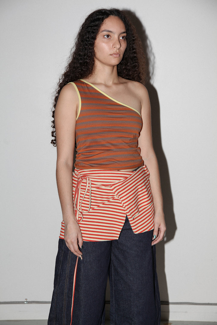 Wrap Peplum in Striped Pepper