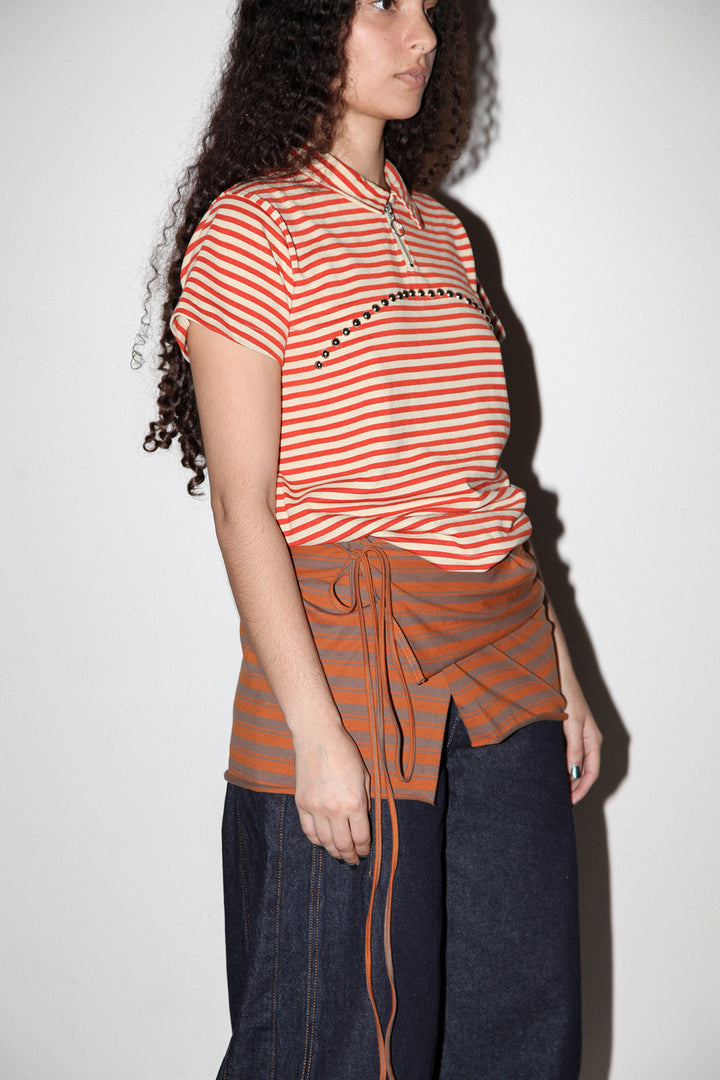 Wrap Peplum in Striped Clay