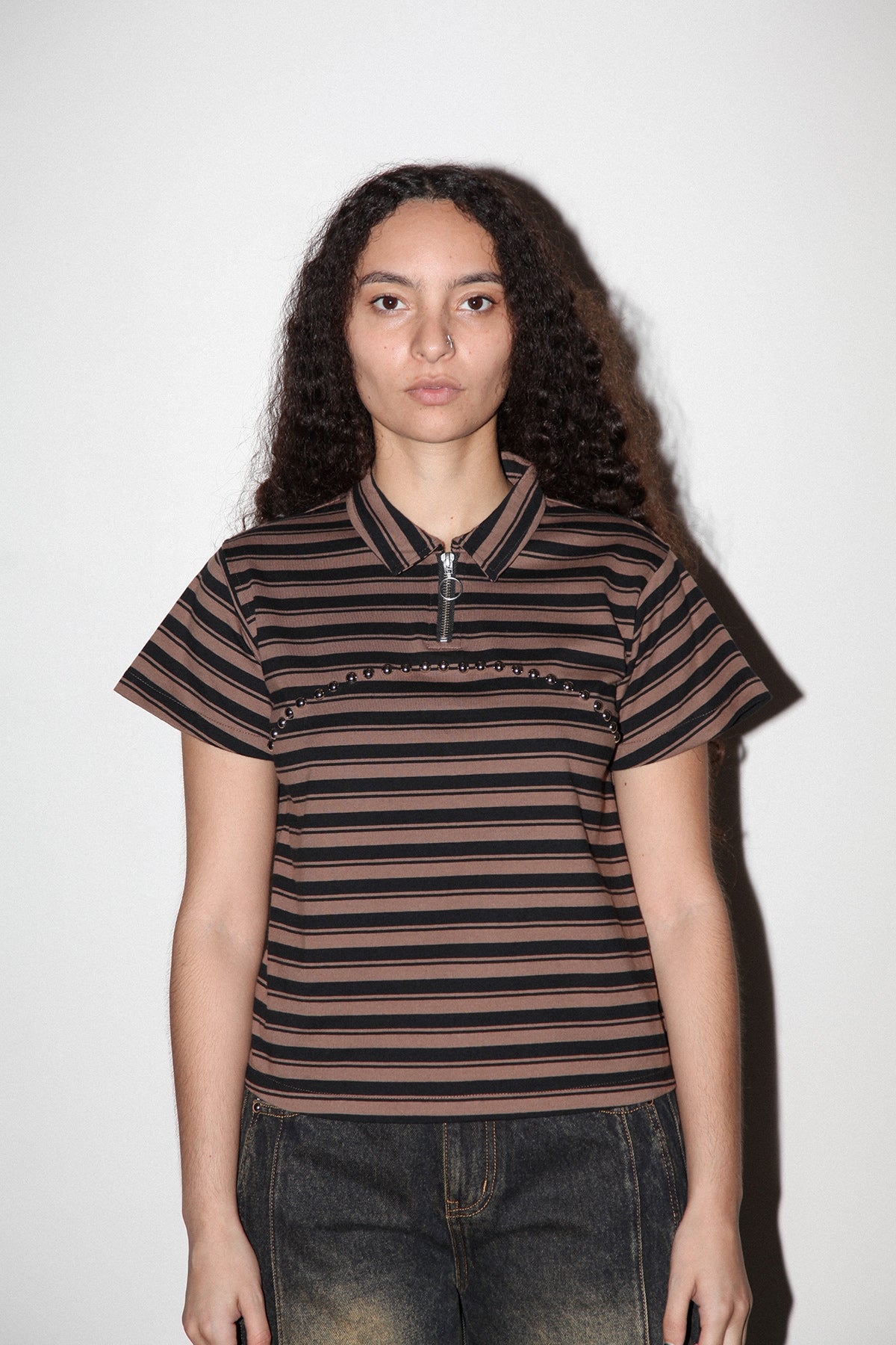 Rivet Polo in Striped Mud