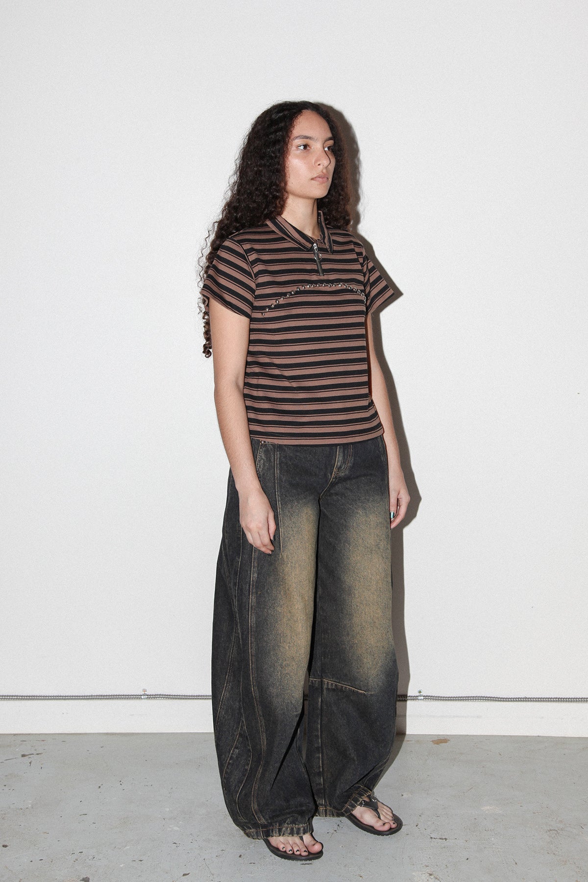 Rivet Polo in Striped Mud