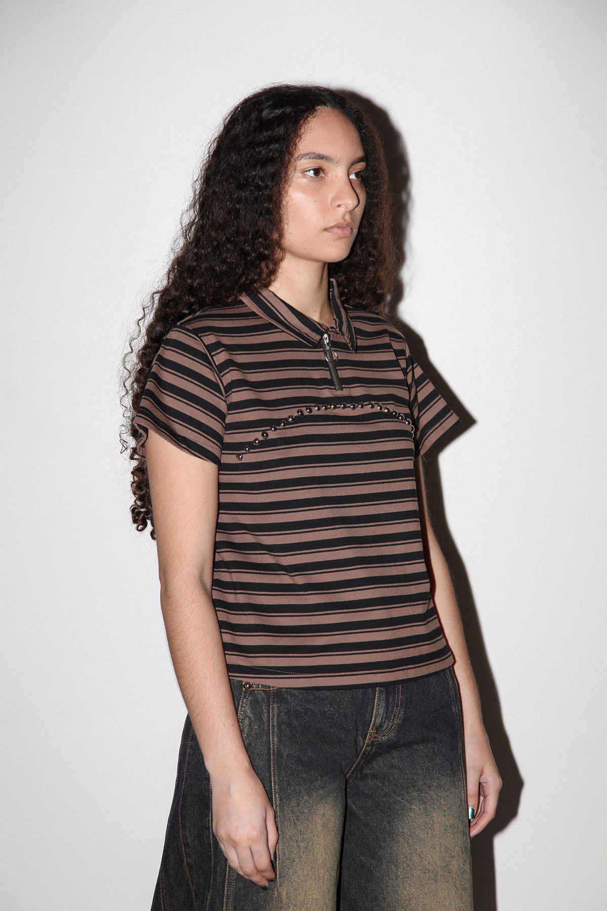 Rivet Polo in Striped Mud