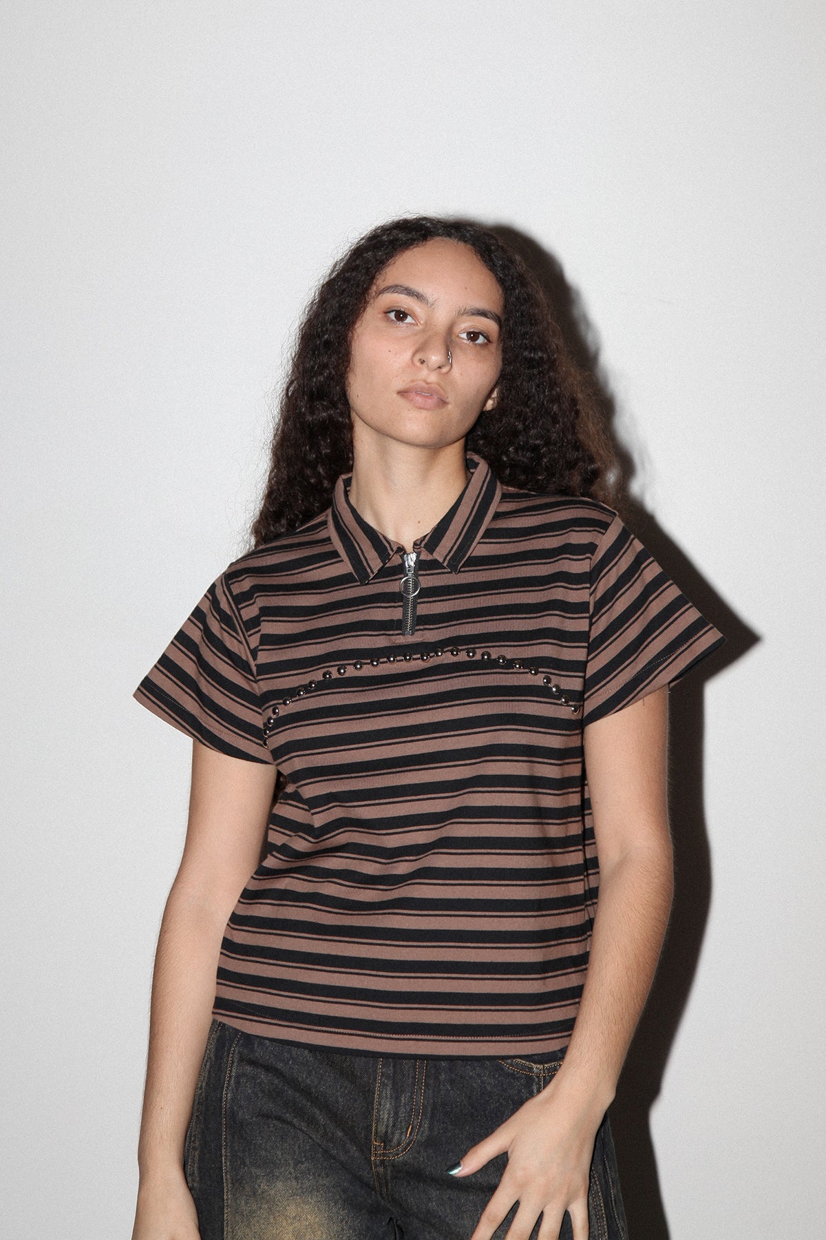 Rivet Polo in Striped Mud
