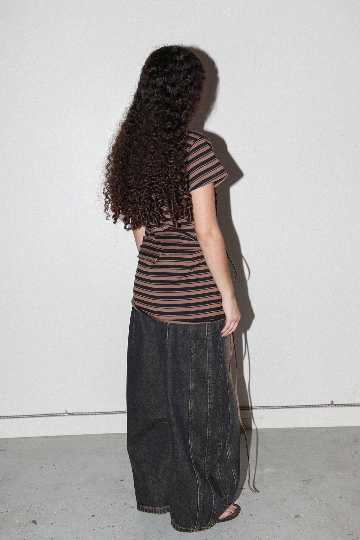 Wrap Peplum in Striped Mud