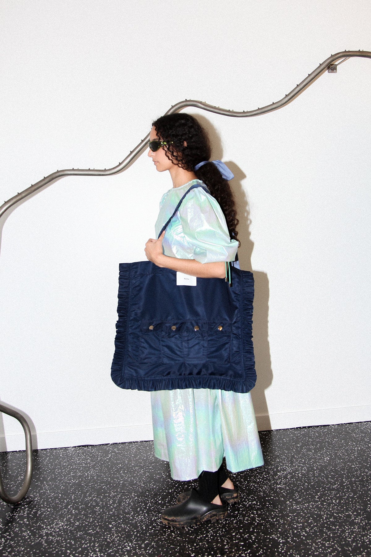 Navy nylon bag top