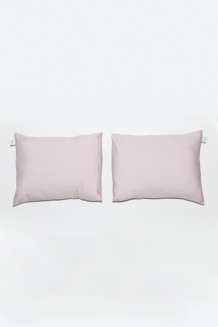 Pillow Sham Set in Striped Lilac