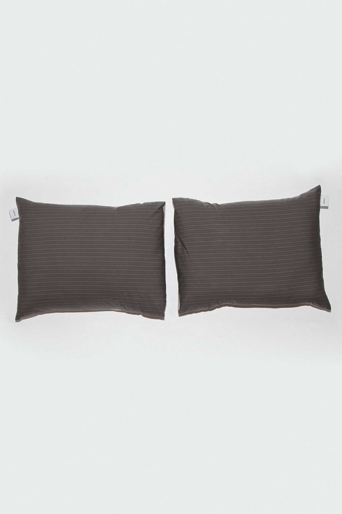 Pillow Sham Set in Mixed Striped Coal
