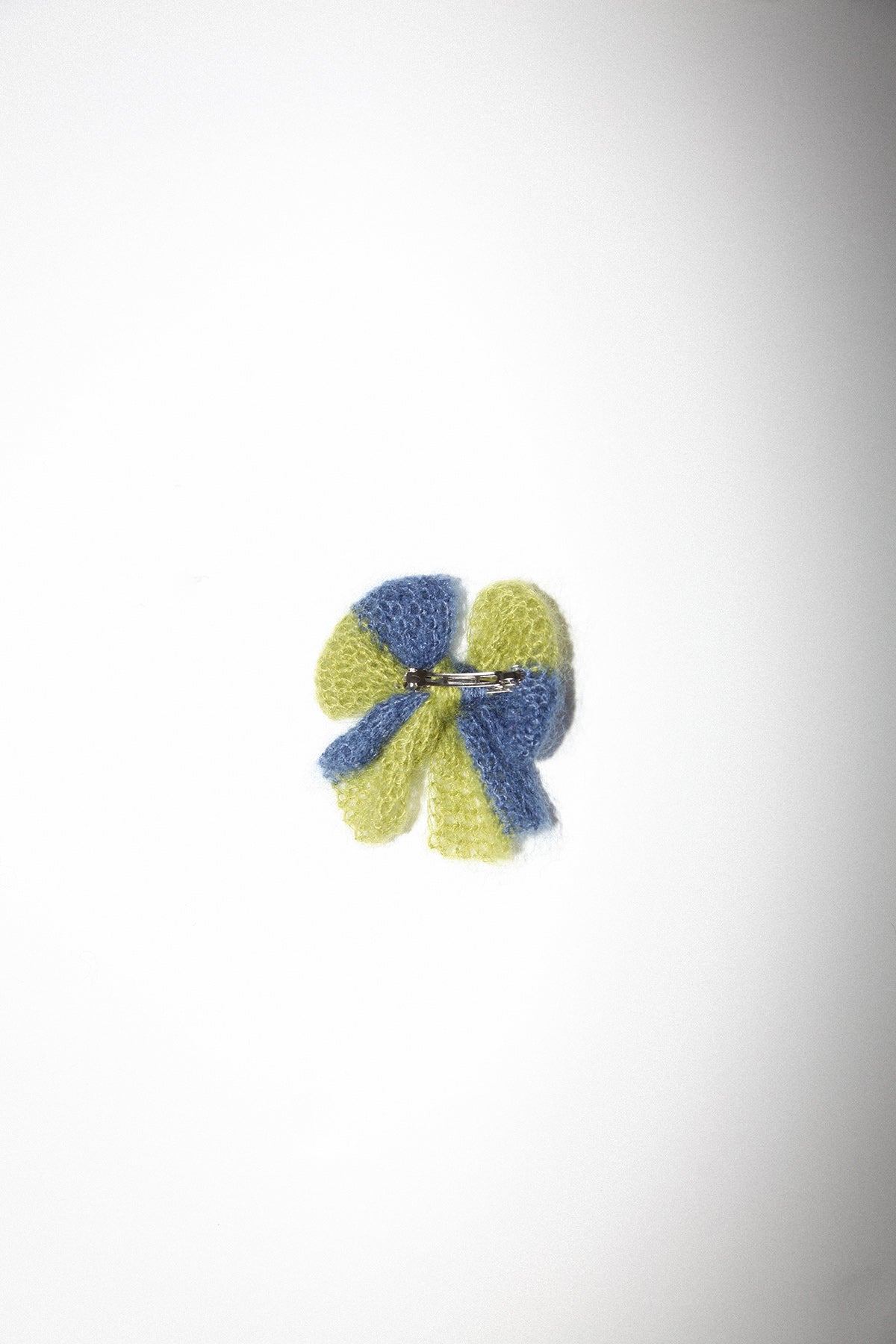 Funny Sad Stuff Crocheted Bow in Blue & Moss