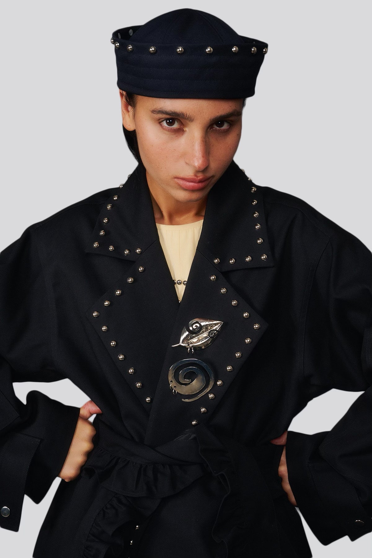 KkCo & Clyde Rivet Sailor Hat in Onyx