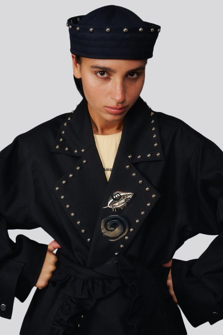 KkCo & Clyde Rivet Sailor Hat in Onyx