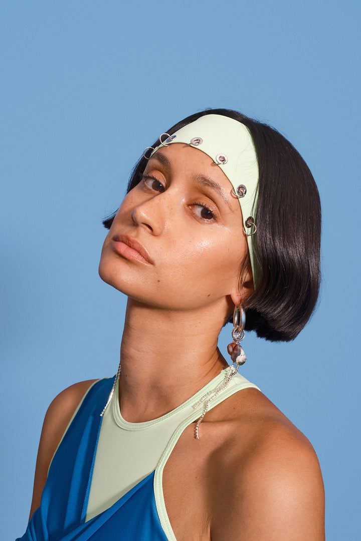 Pierced Headband in Lichen