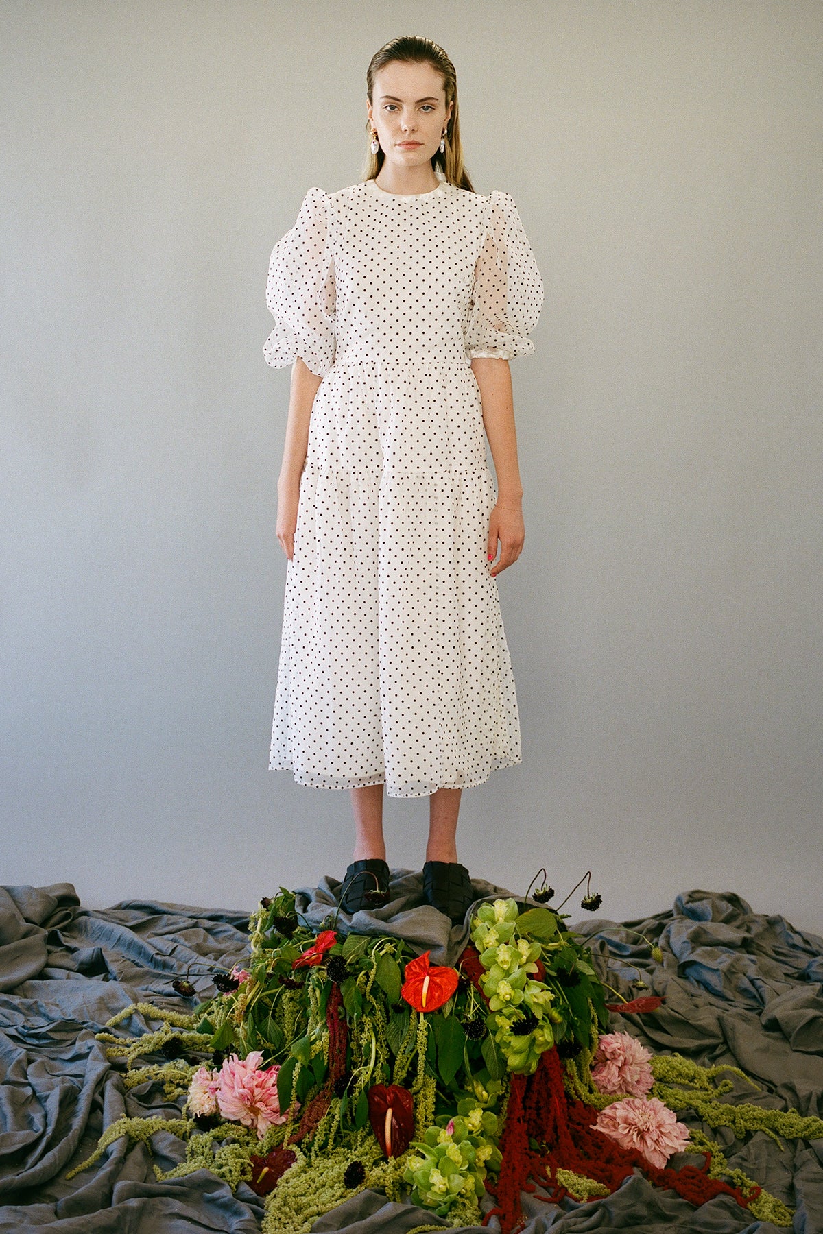 White Organza Wrap Midi Dress Design by Gauri And Nainika at Pernia's Pop  Up Shop 2024