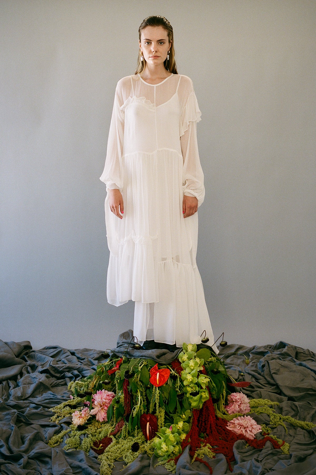 Nine Twenty-Seven Dress in Salt Silk Yoryu