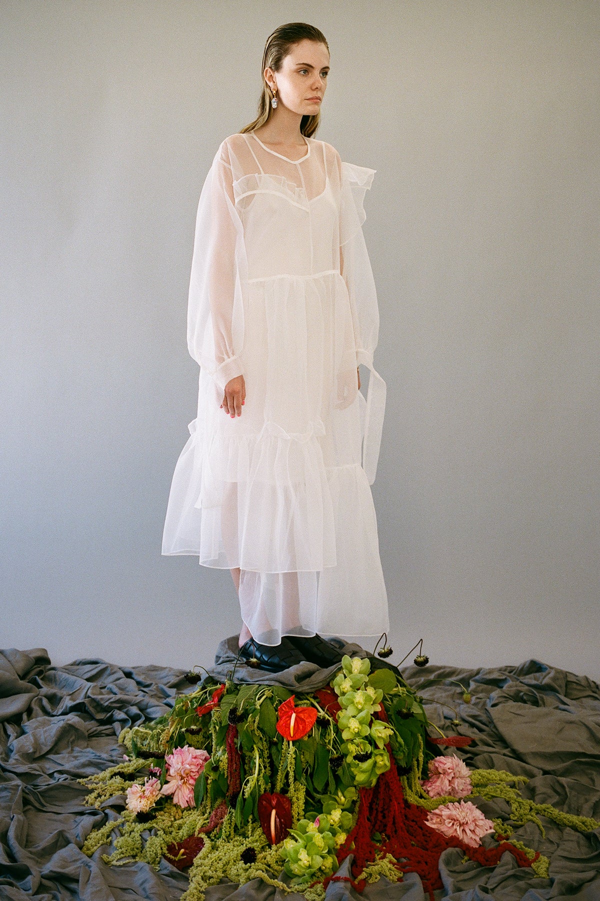 Nine Twenty-Seven Dress in Blanco Organza