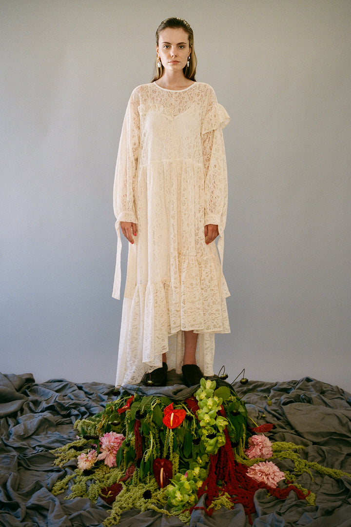 Nine Twenty-Seven Dress in Soft Ivory Lace