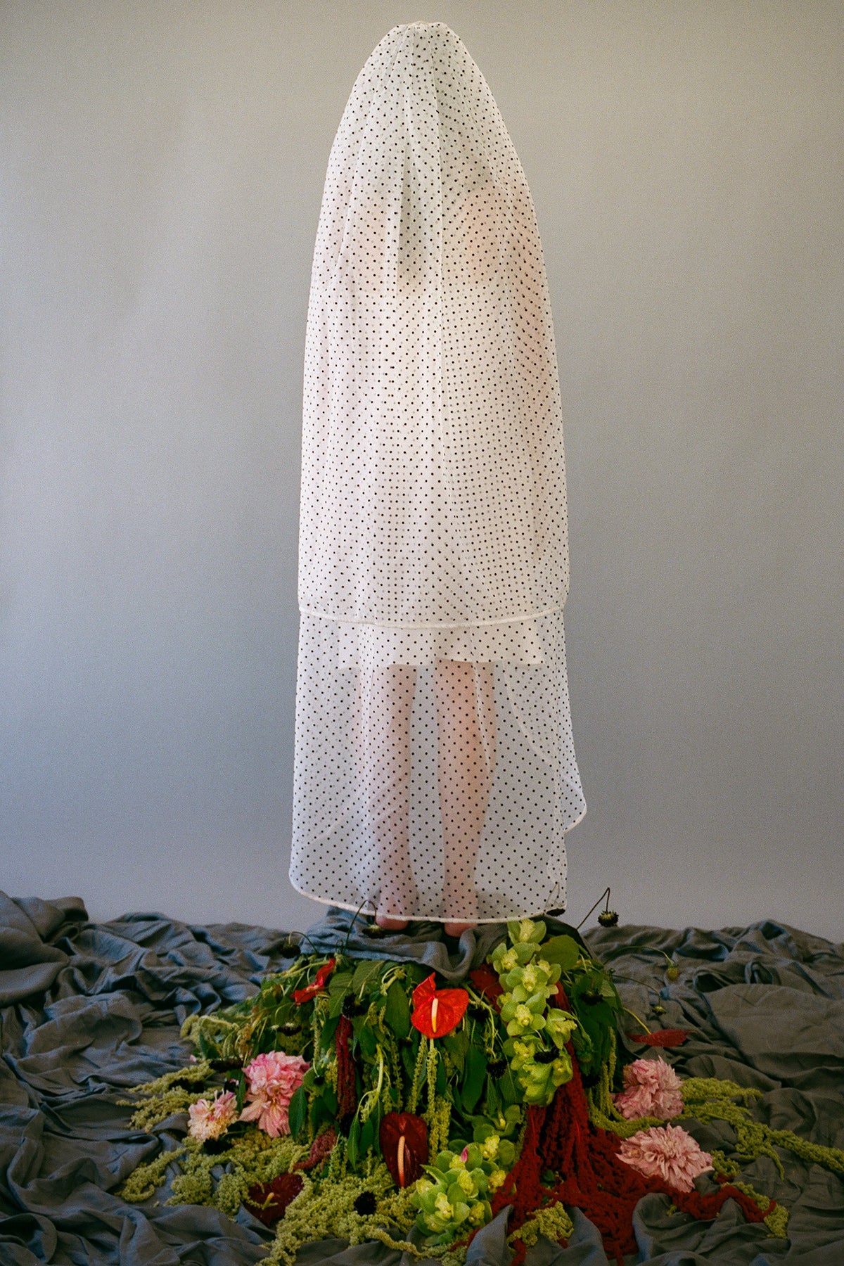 Veil in Black & White Dot Organza
