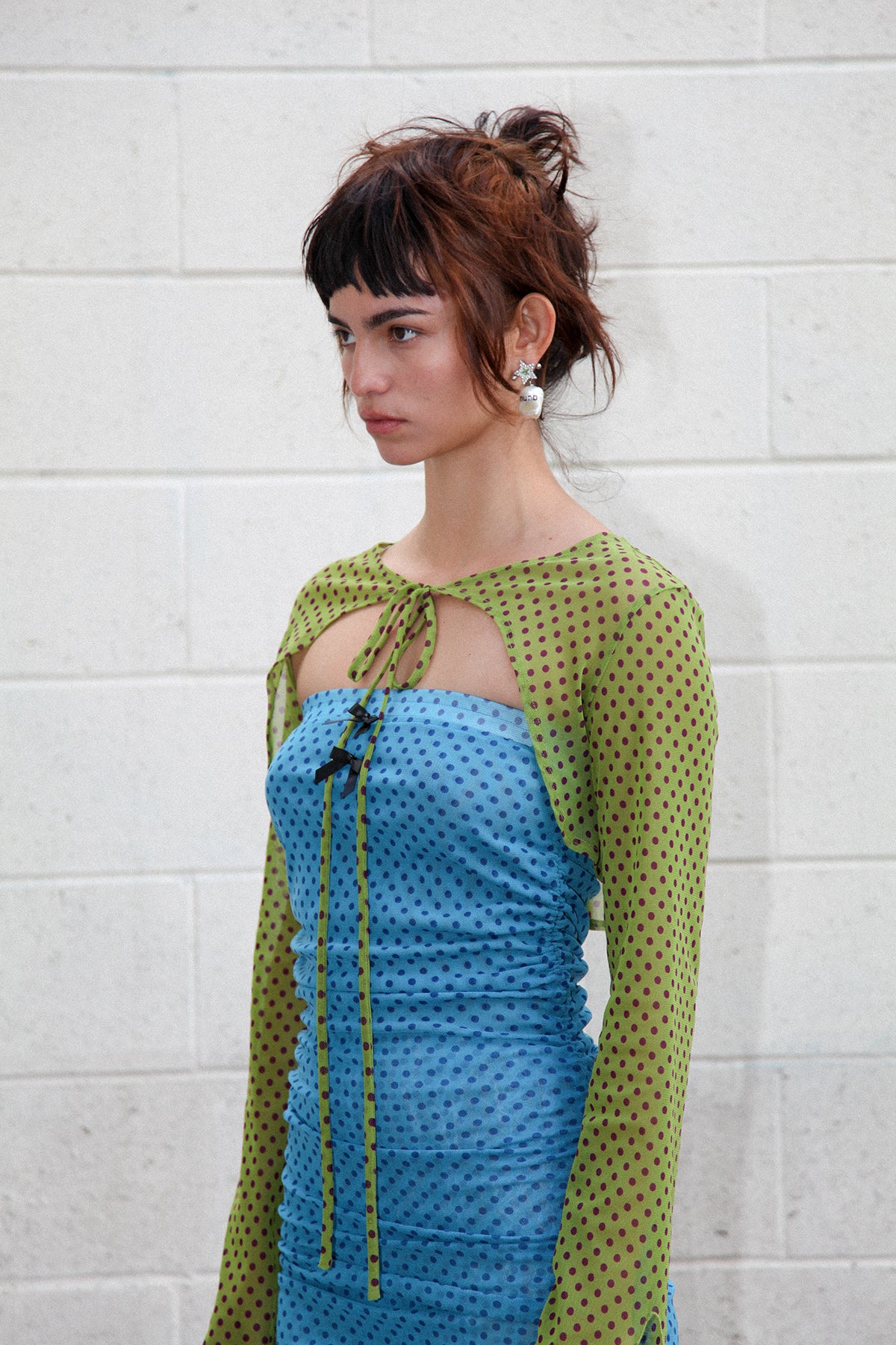 Cowrie Bolero in Kiwi Hypermesh
