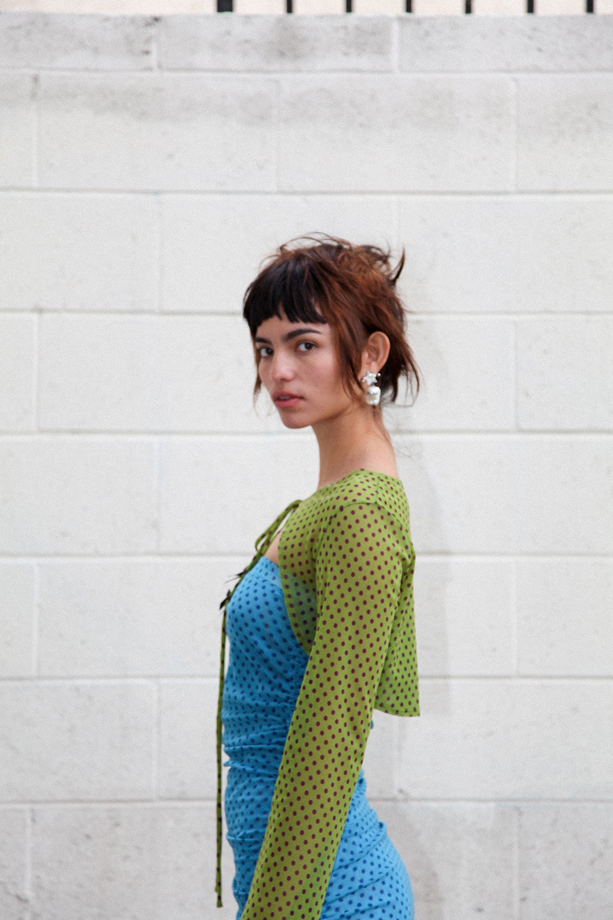 Cowrie Bolero in Kiwi Hypermesh