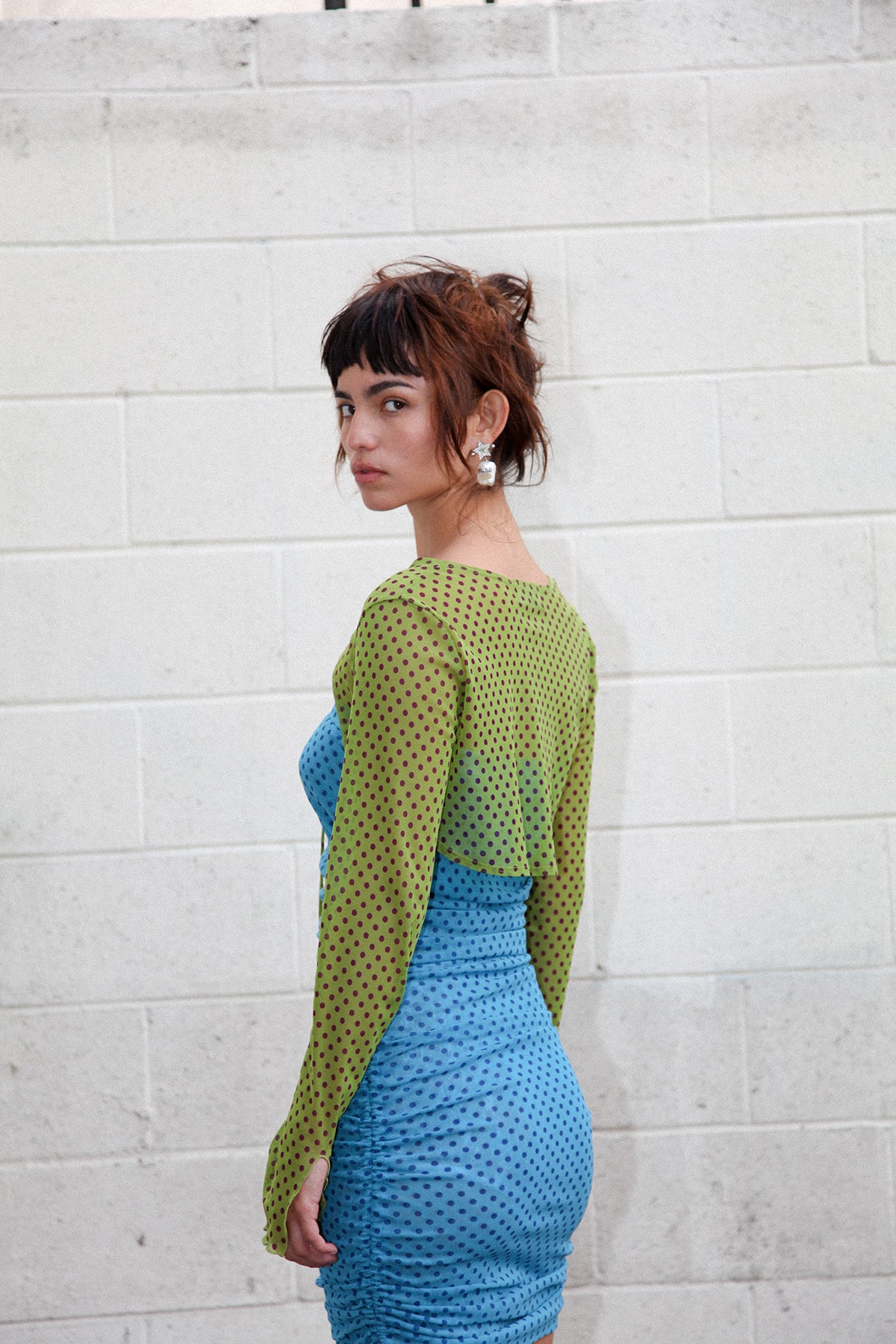 Cowrie Bolero in Kiwi Hypermesh