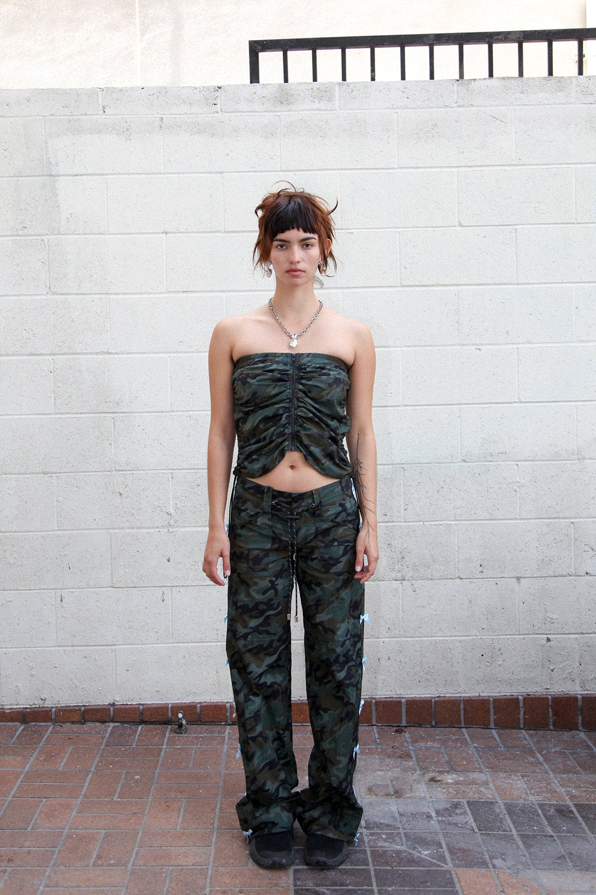 Bow Down Roll Up Pant in Camo