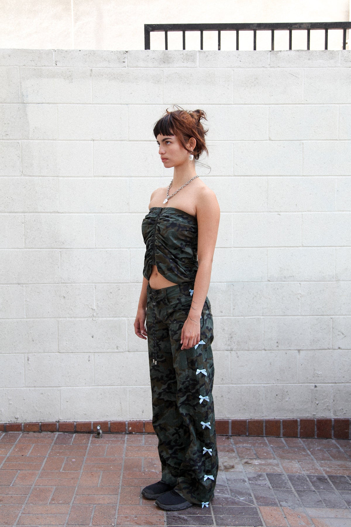 Bow Down Roll Up Pant in Camo