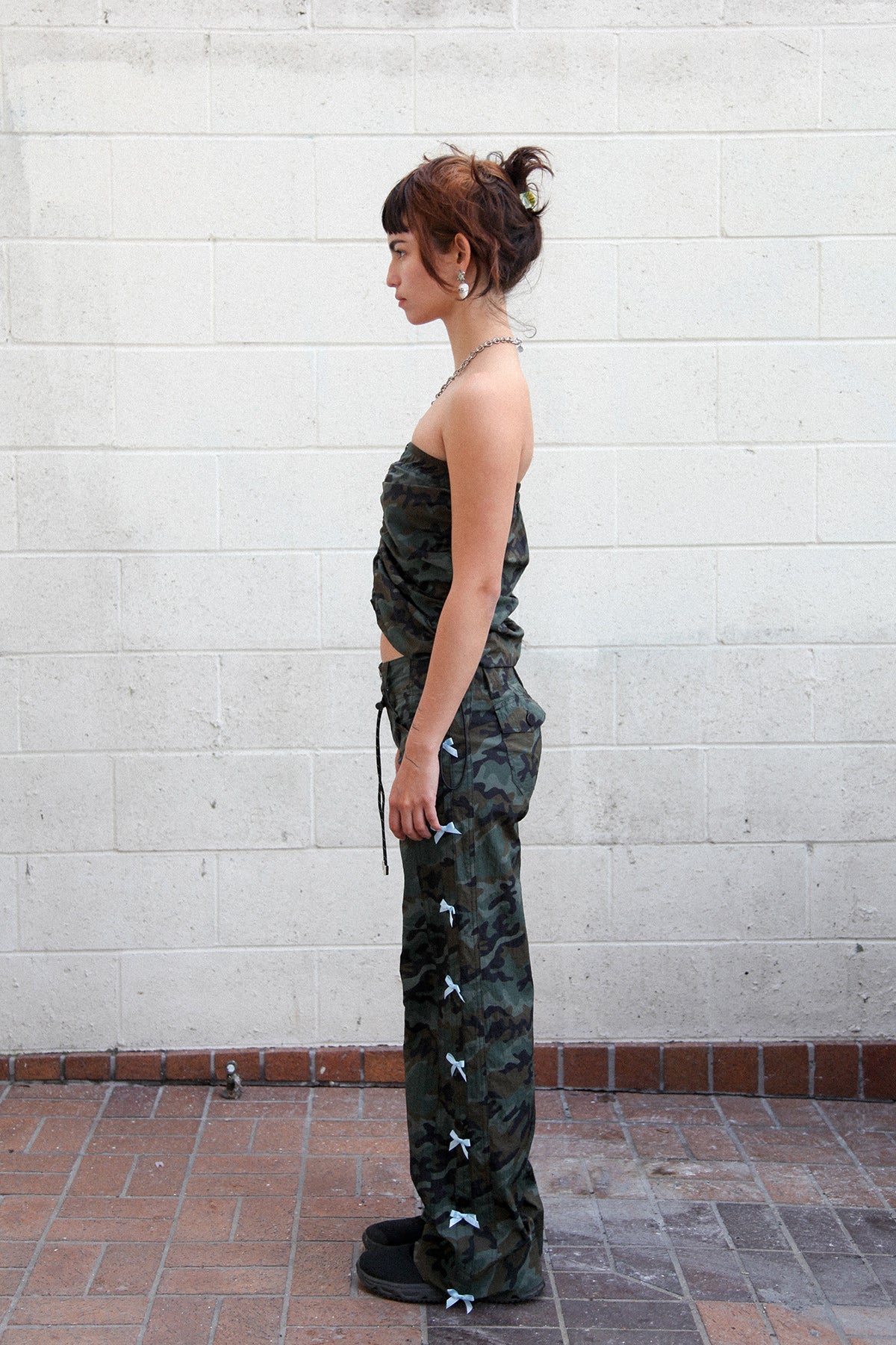 Bow Down Roll Up Pant in Camo