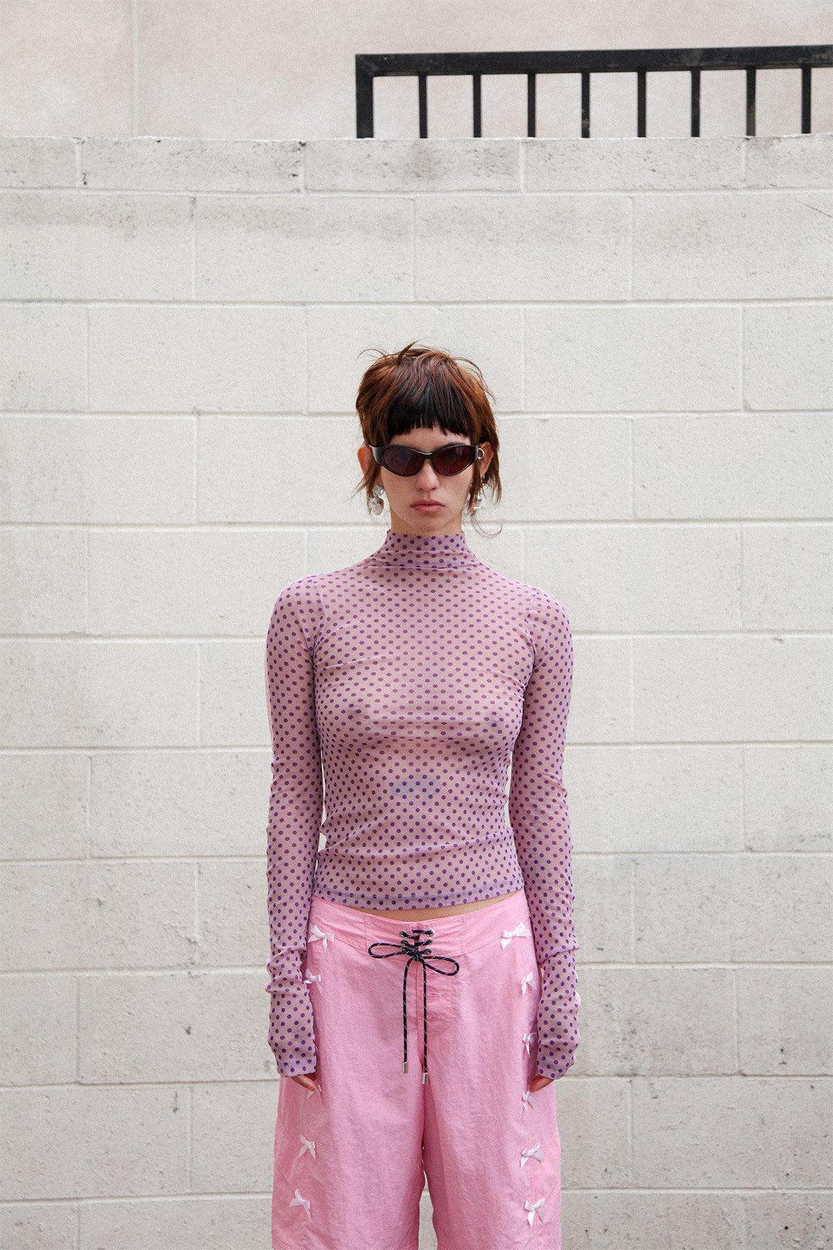 Split Turtleneck in Grape & Sherbet