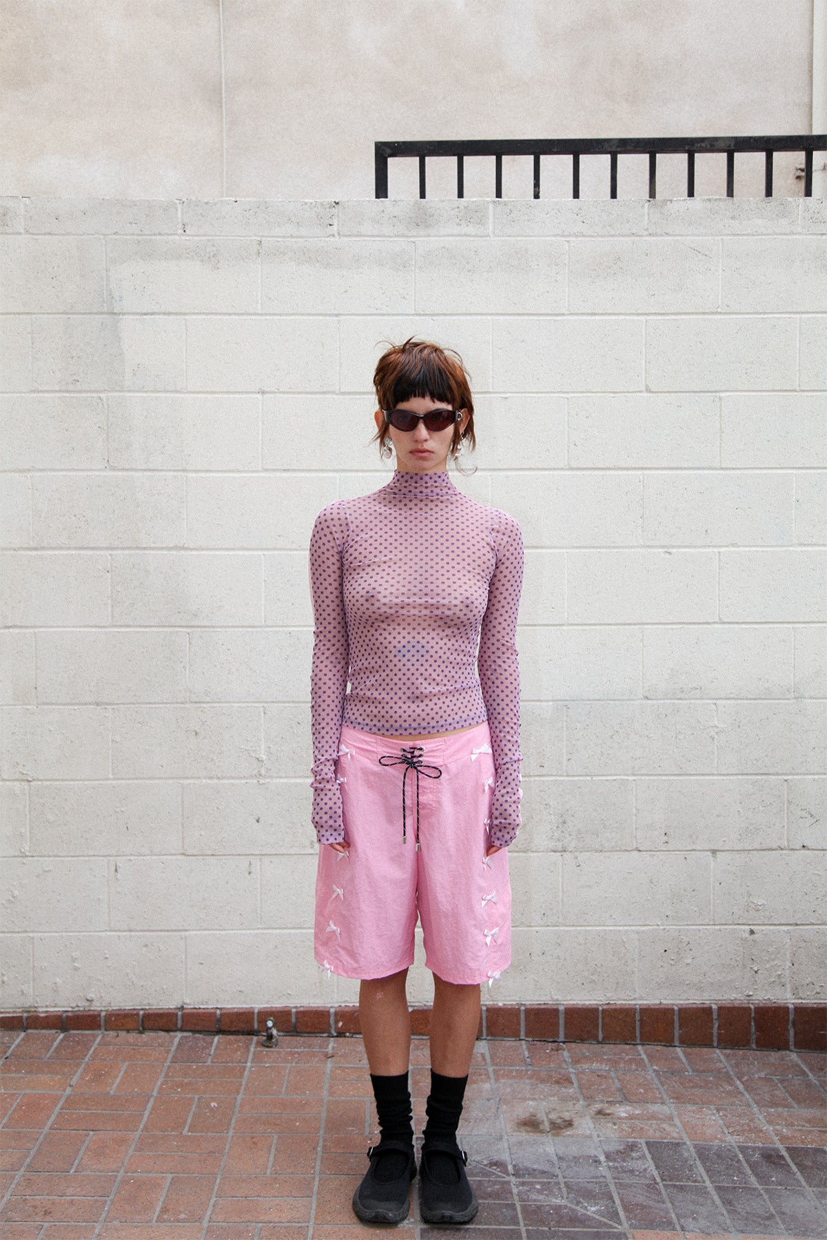 Split Turtleneck in Grape & Sherbet