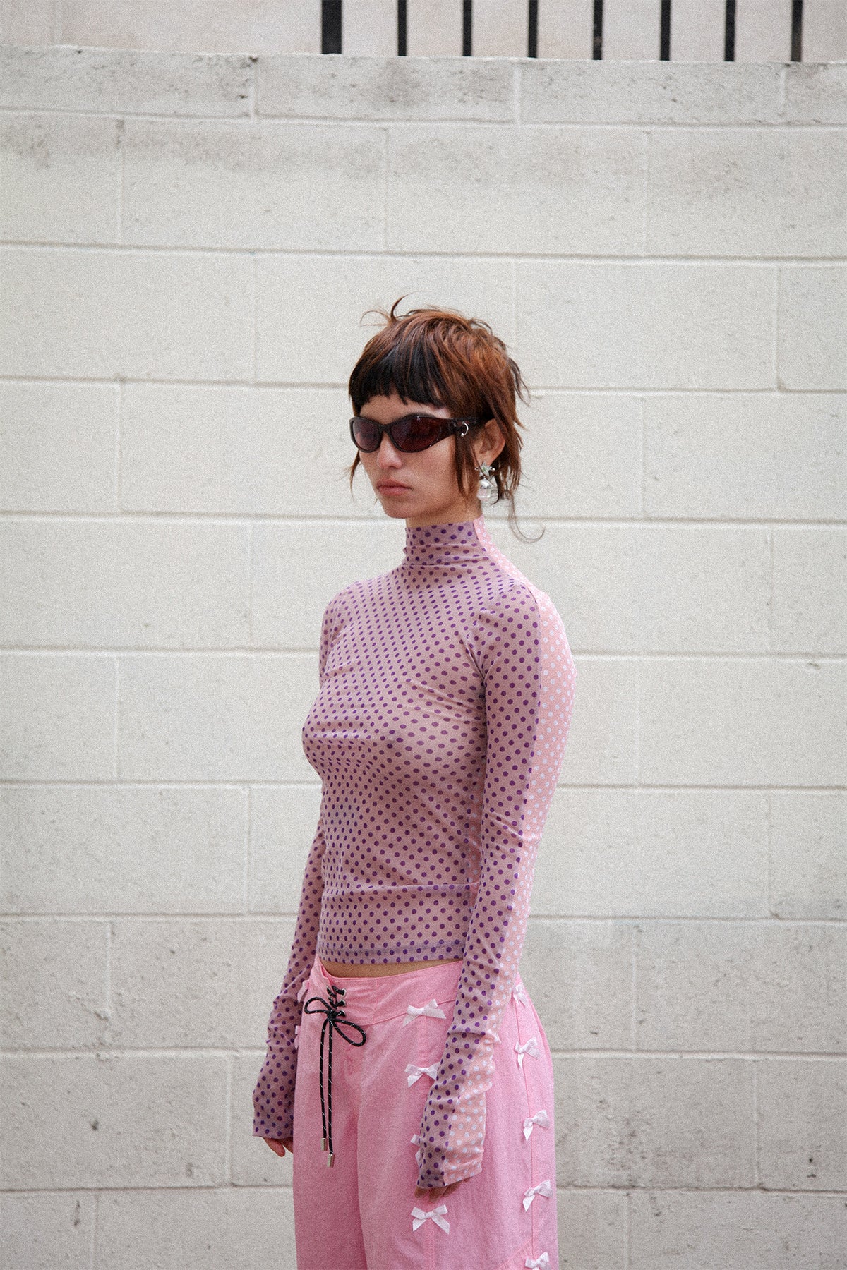 Split Turtleneck in Grape & Sherbet