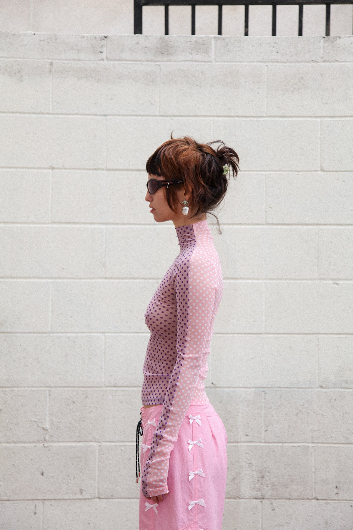 Split Turtleneck in Grape & Sherbet