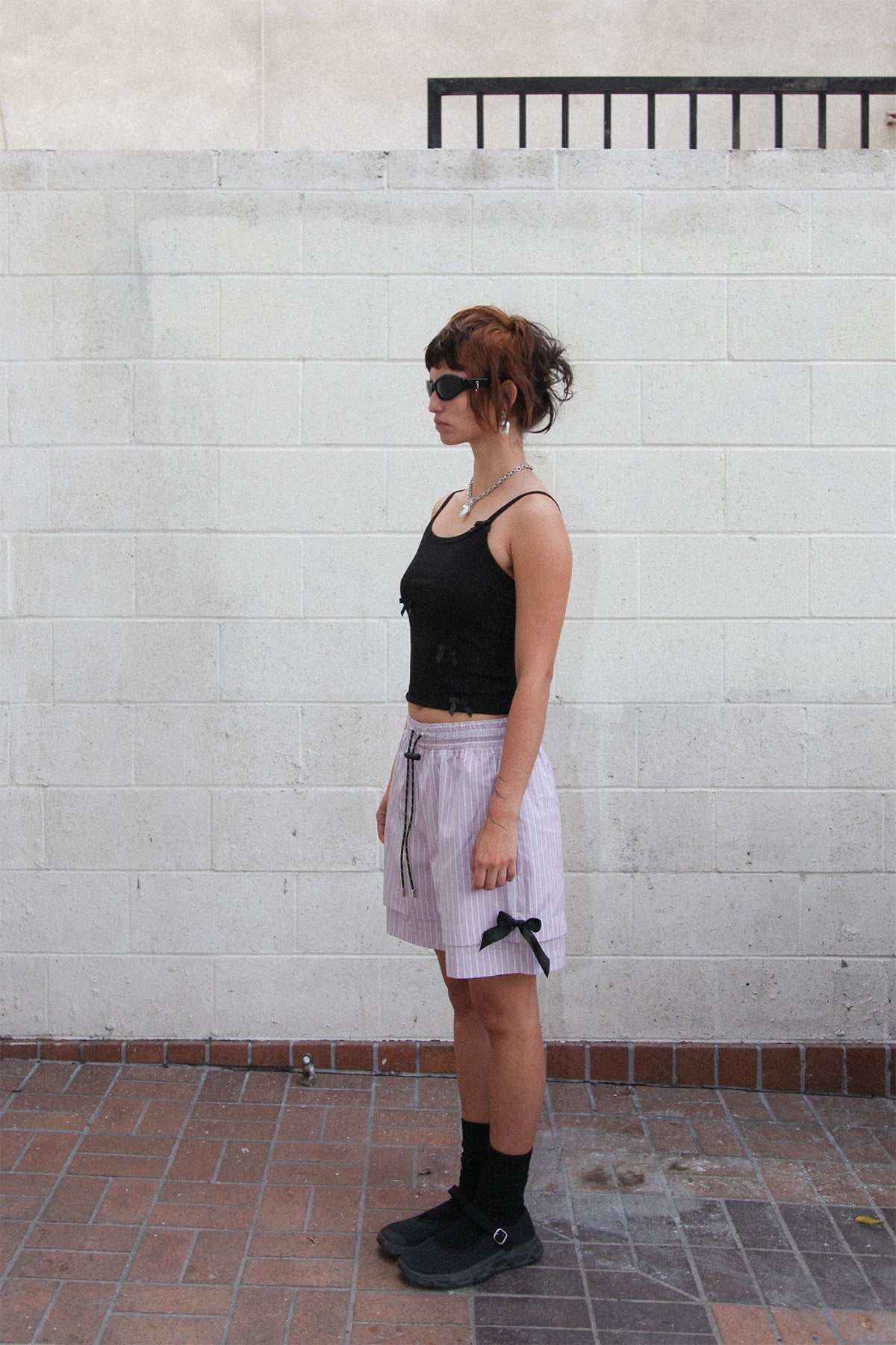 Double Boxer Short in Striped Lilac