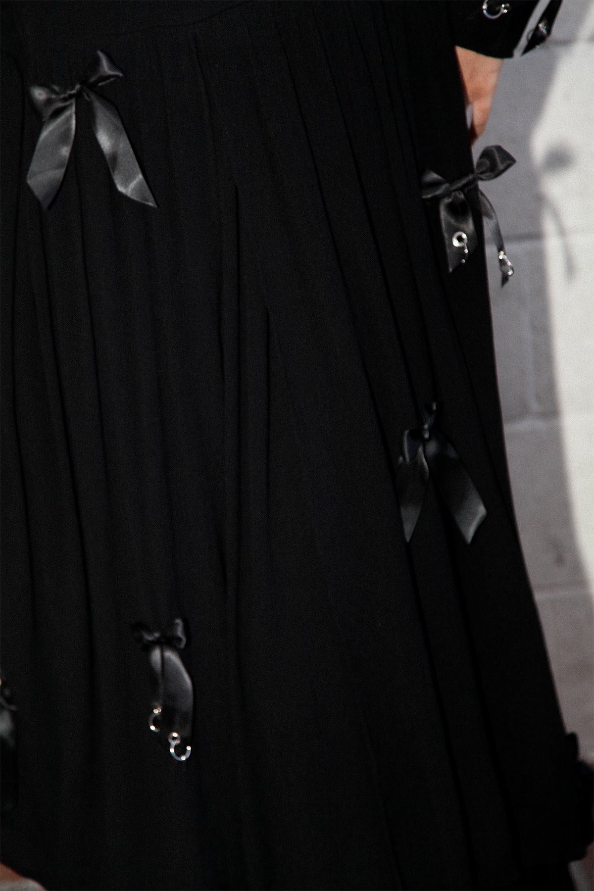Pierced Swan Dress in Black