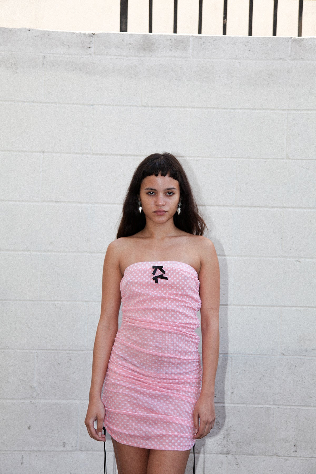 Scrunch Mini Dress in Sherbet Hypermesh