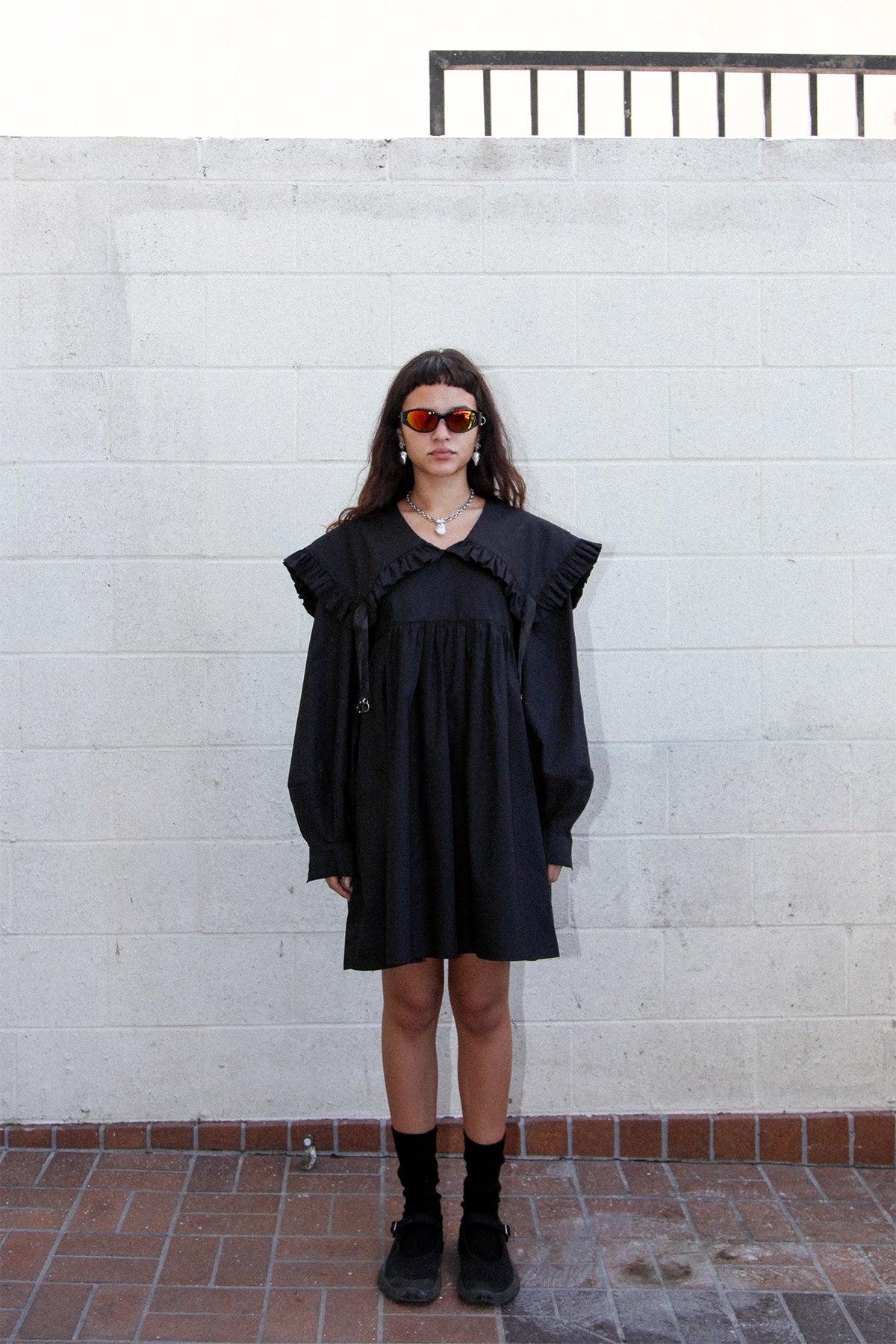 Mini Sailor Dress in Black