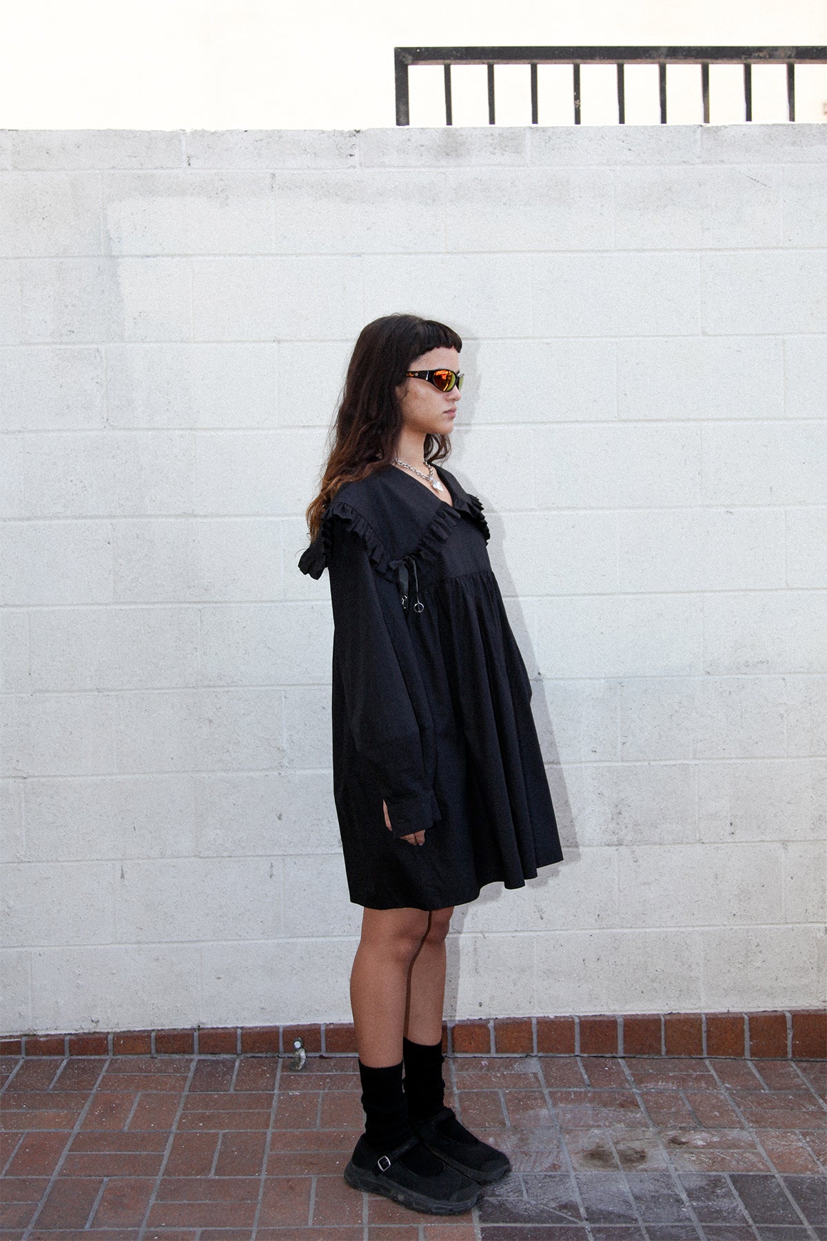 Mini Sailor Dress in Black