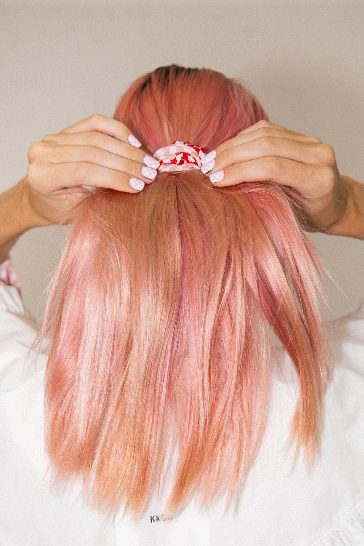 KkCo x ilovecreatives x Sticki Nail Wraps in Pink Checker