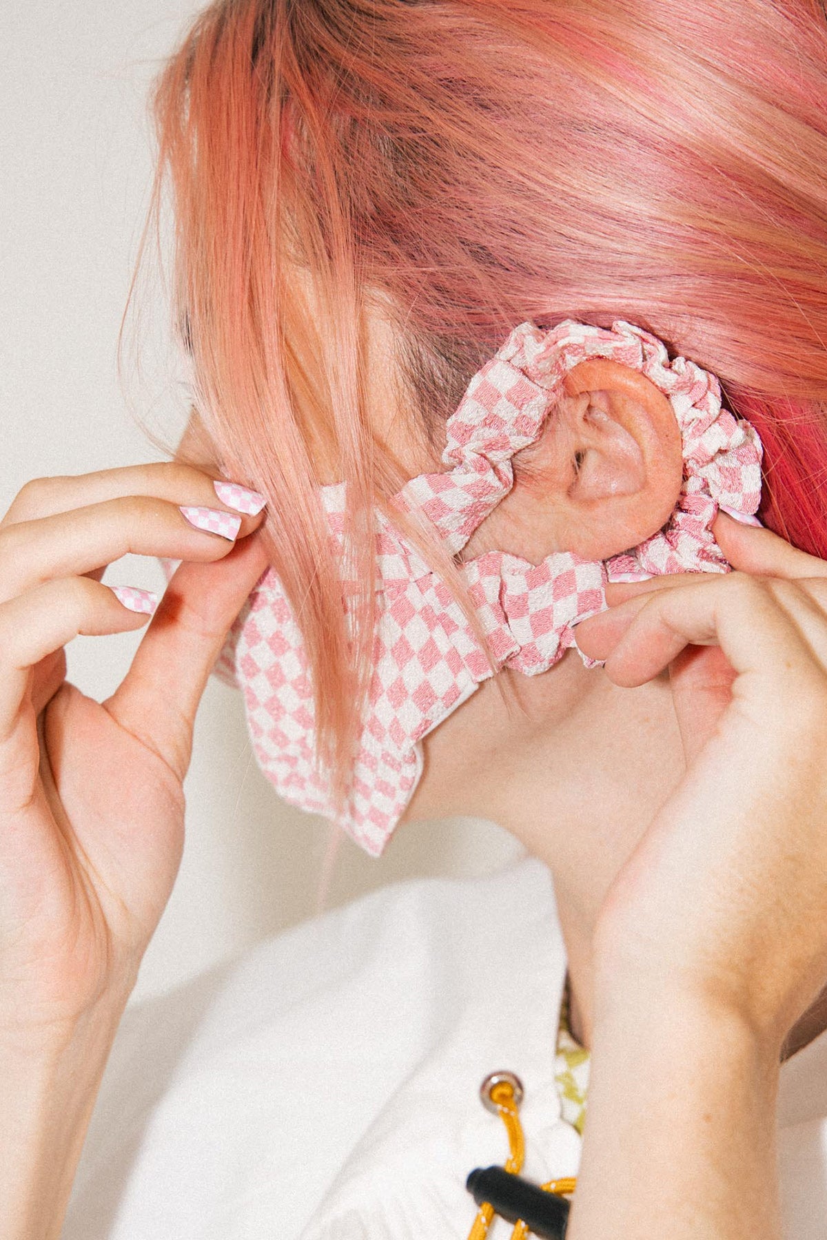 KkCo x ilovecreatives x Sticki Nail Wraps in Pink Checker