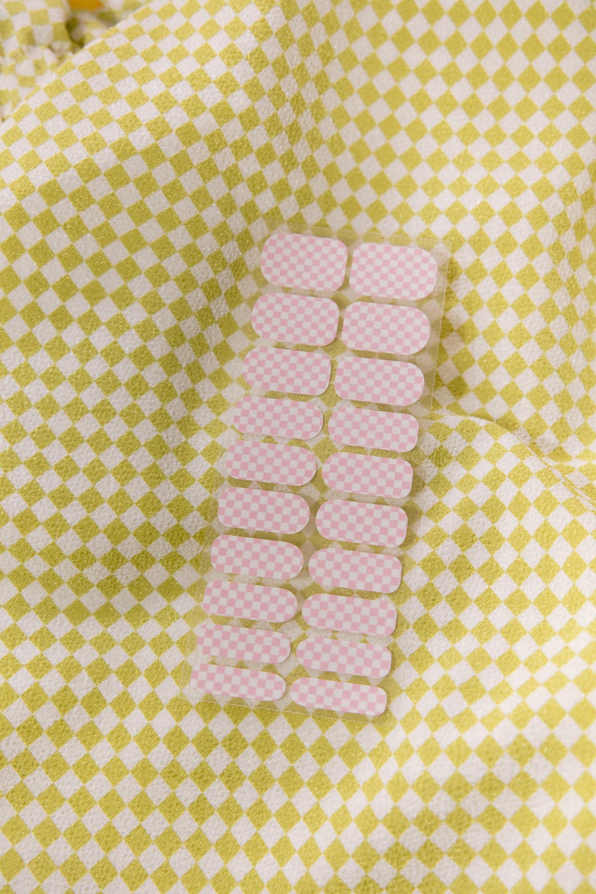 KkCo x ilovecreatives x Sticki Nail Wraps in Pink Checker