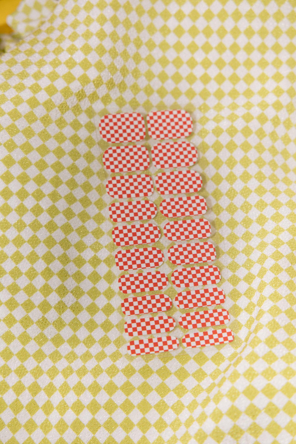 KkCo x ilovecreatives x Sticki Nail Wraps in Red Checker