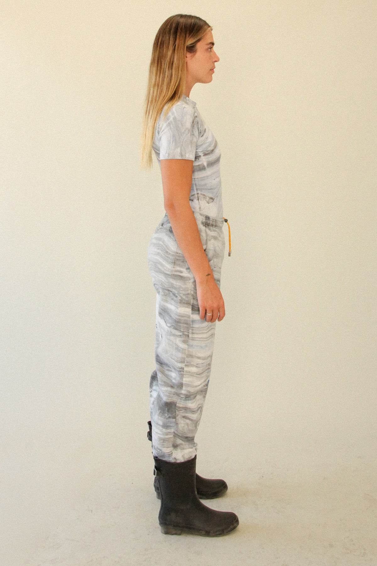 Short Sleeve Bodysuit in Marble Dye