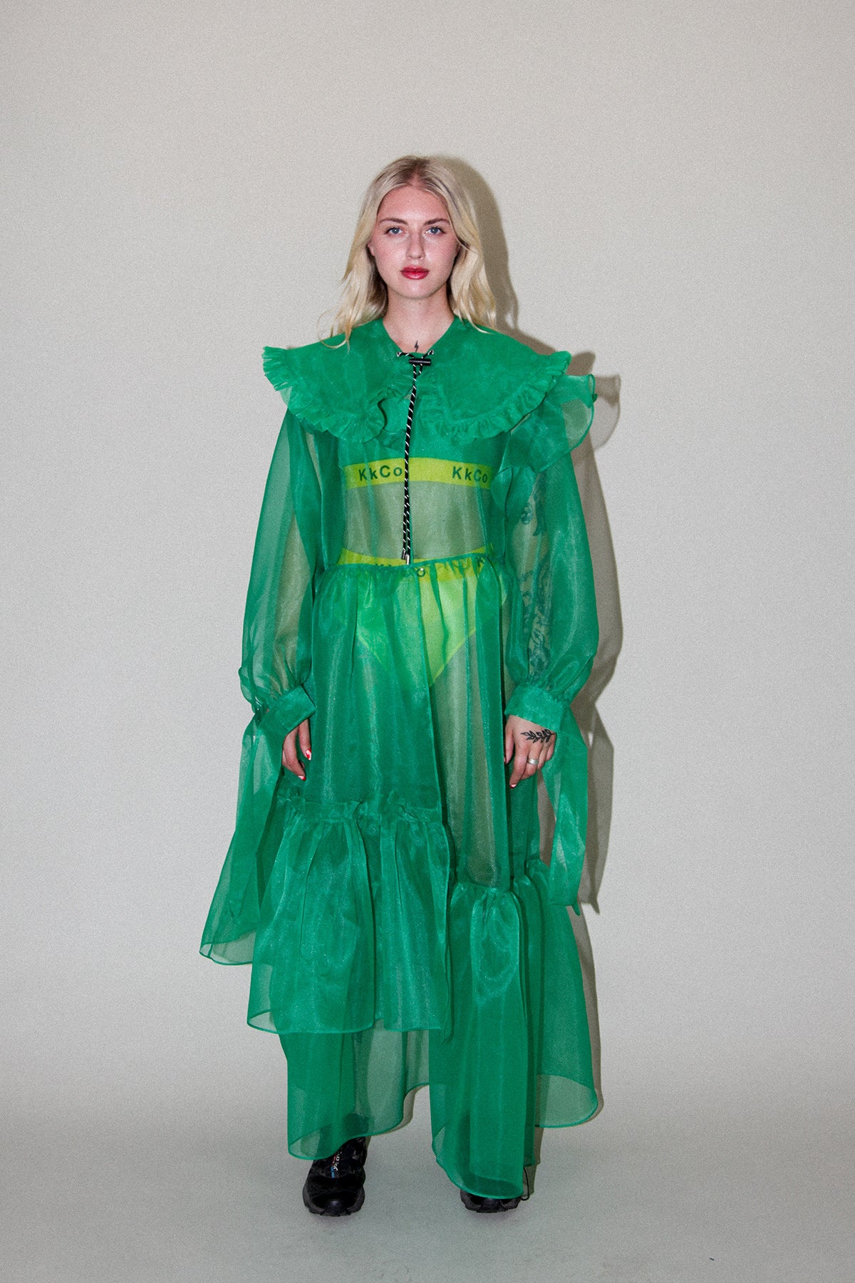 Detached Prairie Collar in Lime Organza
